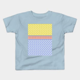 Japanese Style Geometric Motif Shibori Pattern Kids T-Shirt